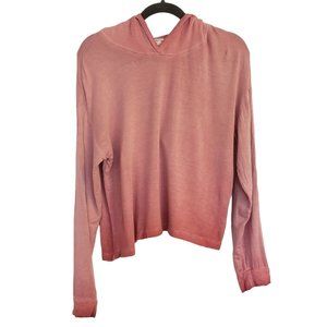 HIPPIE ROSE KNIT HOODIE SIZE LARGE‎ OMBRE PINK RAW HEM
